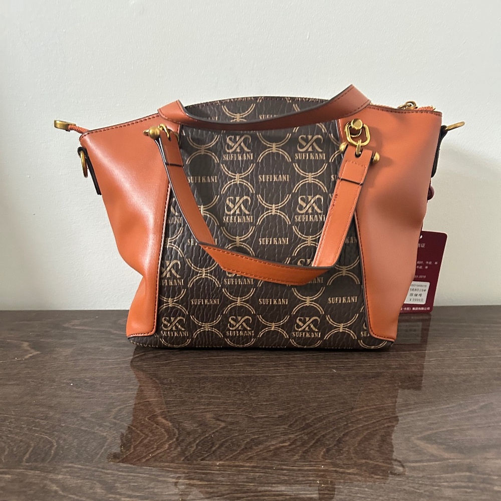 Leather tote bag